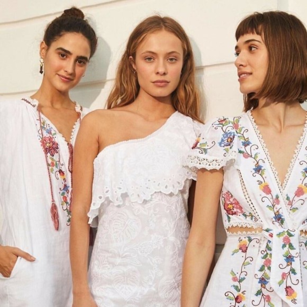 Farm Rio One Shoulder Eyelet Mini Dress 🍍